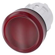 ЭЛЕМЕНТ СВЕТОВОГО ИНДИКАТОРА С КРАСНЫМ РАССЕИВАТЕЛЕМ, 22MM, КРУГЛ., ПЛАСТИК, РАССЕИВАТЕЛЬ МАТОВЫЙ