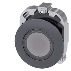 ЭЛЕМЕНТ СВЕТОВОГО ИНДИКАТОРА С ПРОЗРАЧНЫМ РАССЕИВАТЕЛЕМ, 30MM, КРУГЛ., МЕТАЛЛ МАТОВЫЙ, ПЛОСКОЕ ФРОНТАЛЬНОЕ КОЛЬЦО