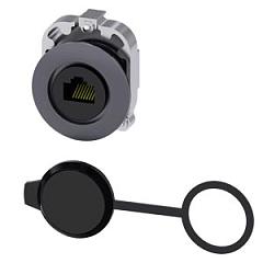 RJ45 connection: 30 mm, Metal matt, sand gray