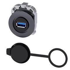 USB port, 30 mm, Metal matt, sand gray