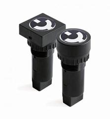 Индикатор положения выключателя, винт. подкл., уст.размер 22/48, квад., жёлт., 230В,