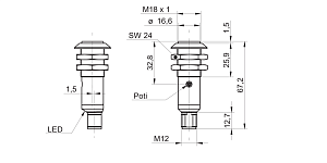 Оптический датчик Baumer OR18.EI-PW1P.71O