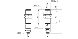 Оптический датчик Baumer OR18.EL-NV1P.7BCV