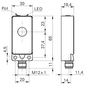Ультразвуковой барьер Baumer UEDK 30N5103/S14