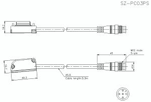 Кабель с разъемом KEYENCE SZ-PC03PS