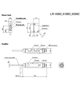 Лазерный датчик смещения с усилителем KEYENCE LR-X100C