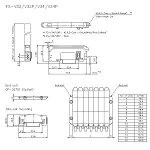 Оптоволоконный датчик-усилитель KEYENCE FS-V34P